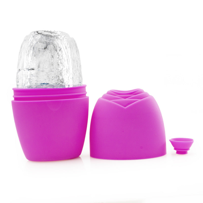 Rose Ice Roller Face Massage Tool with Silicone Base